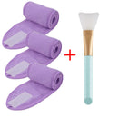 3 Stück Verstellbares Stirnband mit 1 Maskenpinsel Yoga Spa Bad Dusche Make-up Gesichtsreinigung Kosmetik-Stirnband Make-up Zubehör