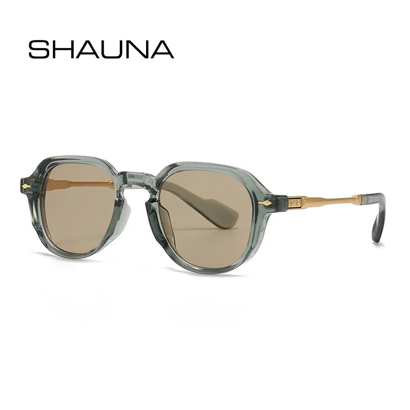 SHAUNA Retro Oval Sunglasses Women Rivets Gradient Shades UV400