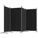 Divider with 4 Panels Black 346x180 cm in Fabric Home decoration products, partition screens, privacy screens