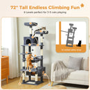 Sturdy Multi-Level Cat Tree Tower with Natural Sisal Scratching Posts,Cozy Hammock&Condo, Large Top Perch, and Fun Dangling Ball