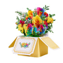 Flower Greeting Card With Envelope Surprise Gifts For Mothers Day Birthday Thanksgiving Wedding Anniversary Floral Box 3D Pop-up