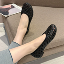 Ladies New Arrivals PVC Plastic Shoes Round Tip Low Cutter Slip-On Cut-Outs Breathable Beach Flats Spongy Sole Khaki Brown 35-40