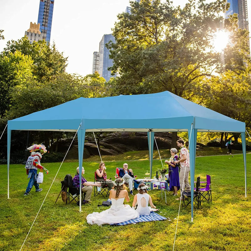 3 X 6m Waterproof Pop Up Gazebo Outdoor Pavilion Tents Four Sides 420D Oxford Cloth Rainproof Canopy Tent for Wedding