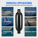 SucceBuy Inflatable Ribbed Fender with Center Holes Marine Boat Dock Fender Bumper with Air Pump 4 Needles 4 Ropes & Storage Bag
