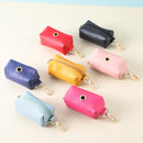 Leather Dog Poop Bag Holder Dog Waste Bag Dispenser with Metal Clip for Leash Belt Portable Leather Doggy Poop Bags Holder