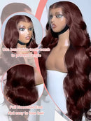 Chocolate Brown Body Wave 13x4 HD Lace Front Human Hair Wigs Pre Plucked Peruvian Glueless Lace Frontal Closure Wigs For Women