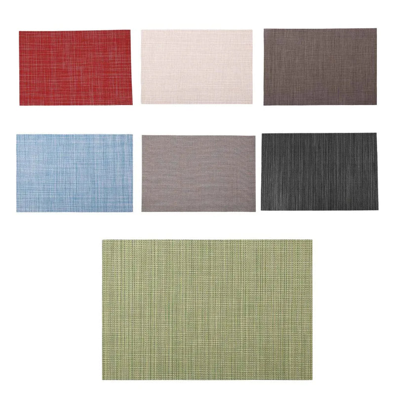 45*30cm Solid Color Household Dining Table Placemat Thickened Woven Pvc Placemat Red, Blue, Green, Black Gray, Brown, Beige