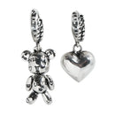 Anti Allergy 925 Silver Needle Ladies Tassels Stud Earrings Vintage Accessories Little Bear LOVE Heart Asymmetric Party Jewelry