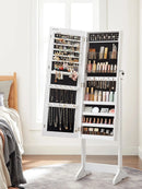 SONGMICS Schmuckschrank Spiegelschrank stehend 2 Organizer, abschließbar