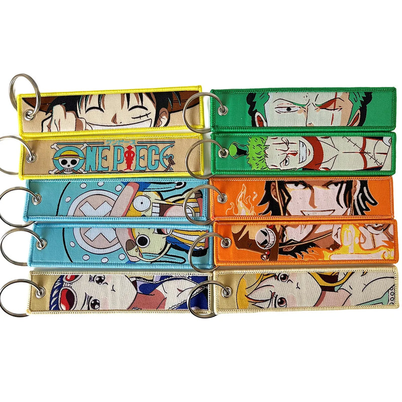 Wholesale Mixed style Embroidery Cool Keychain Lanyard Anime Manga Series Badge Holder USB Pendant Portable Lanyard Accessories