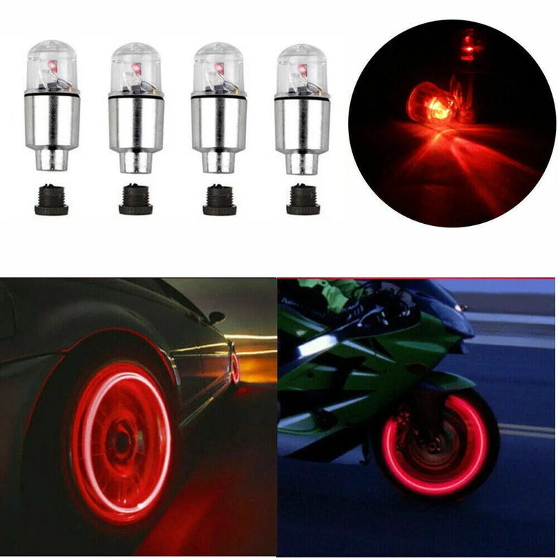 4pcs/2pcs Wheel Lights Cap Car Auto Wheel Tire Tyre Air Valve Stem LED Light Cap Cover Accessories For Bike Car Motorcycle