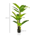 Homcom Artificial Banana Tree 150 cm with Pot and 18 Leaves for Home Decoration