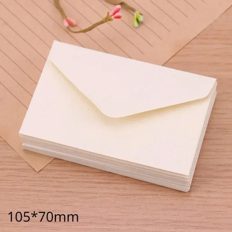 10/20/30/40/100 pcs Classical White Black Kraft Blank Mini Paper Window Envelopes Wedding Invitation Envelope Gift Envelope