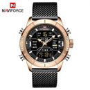 NAVIFORCE Men Watch Top Luxury Brand Man Military Sport Quartz Wrist Watches Stainless Steel LED Digital Clock Relogio Masculino