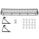 Kitchen Storage Rack Pan Rack Pot Rack Metal Hanging Pan Pot Rack Wall Mounted with 10 Hook Holders Kitchen Storage Organizer