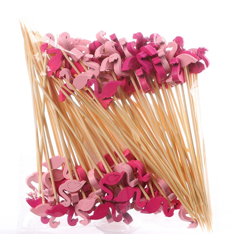 100Pcs 12Cm Disposable Party Tableware Fruit Dessert Sticks Bamboo Skewers Buffet Cupcake Decoration Wedding Supplies