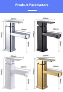 Stainless Steel Bathroom Basin Faucet Deck Mounted Hot and Cold Water Tap Dual-use Household Bathroom Kitchen Mixer Faucets