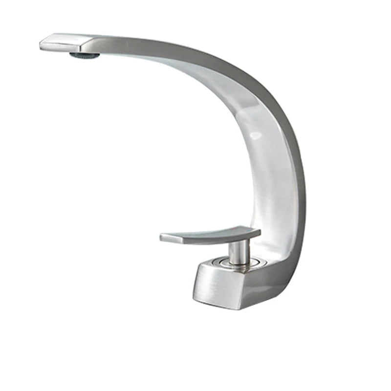 Black Bathroom Basin Faucet Deck Mount Black Chrome Washing Basin Mixer Water Taps Creative Hot Cold Water Crane Mixers