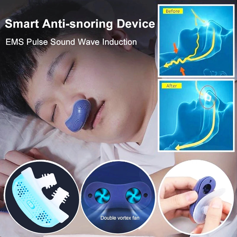 Smart Anti-snoring Device Breathing Corrector EMS Pulse Sound Wave Induction Anti Sleep Snoring Artifact Anti Snoring Clip Nasal