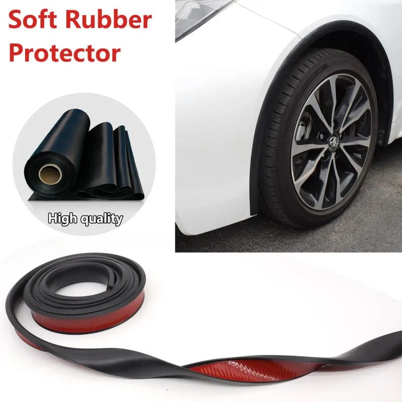 3Meter Rubber Car Fender Extension Wheel Eyebrow Flare Protector Running Boards Mud Flap Edge Sealing Strip Scratch Resistant