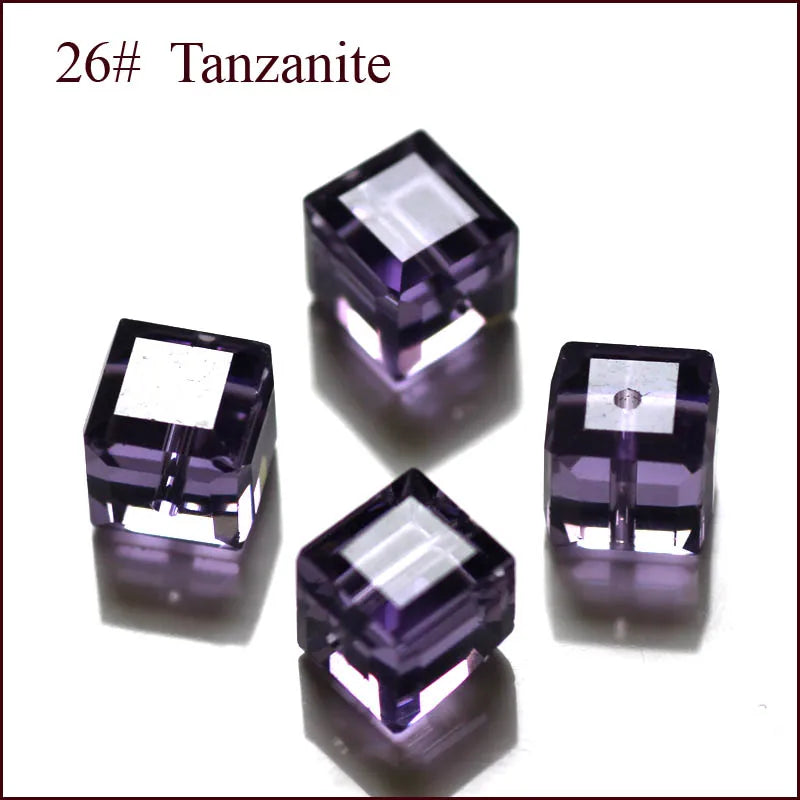 StreBelle AAA 50pcs/Lot Cube Loose Spacer Bead Jewelry Making Mix Colors 8x8mm Crystal Glass Beads Facet Square Shape