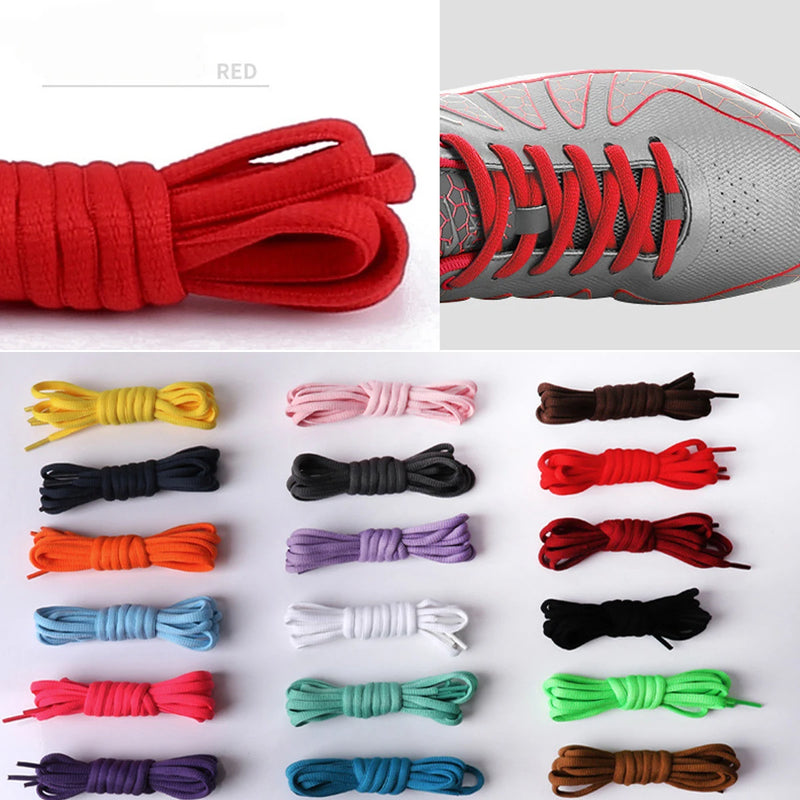 1 pairs Oval Running Trainer Laces, Basketball Sneaker Shoe Laces, Athletic Running Shoestring or Sport Shoes Laces for Trainers