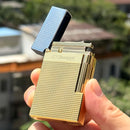 Unique Metal Lighter Engraved Paris Refillable Butane Gas Lighters Pure Copper Cigar Tools for Smokers Father Collection Husband