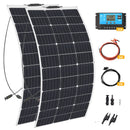 200W 100W Mono Flexible Solar Panel 20A/10A Solar Controller Module for Car RV Boat Home Roof Vans Camping 12V 24V Solar Battery