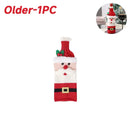 Christmas Wine Bottle Cover Set Santa Claus Snowman Knitted Wool Red Wine Bottle Bags For New Year Xmas Party Dinner Table Decor