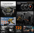 2026 GPS Smartwatch for Men 1.7 HD Screen Military Smart Watch Flashlight IP68 Waterproof 100 Sport Modes 720mAh Large Battery