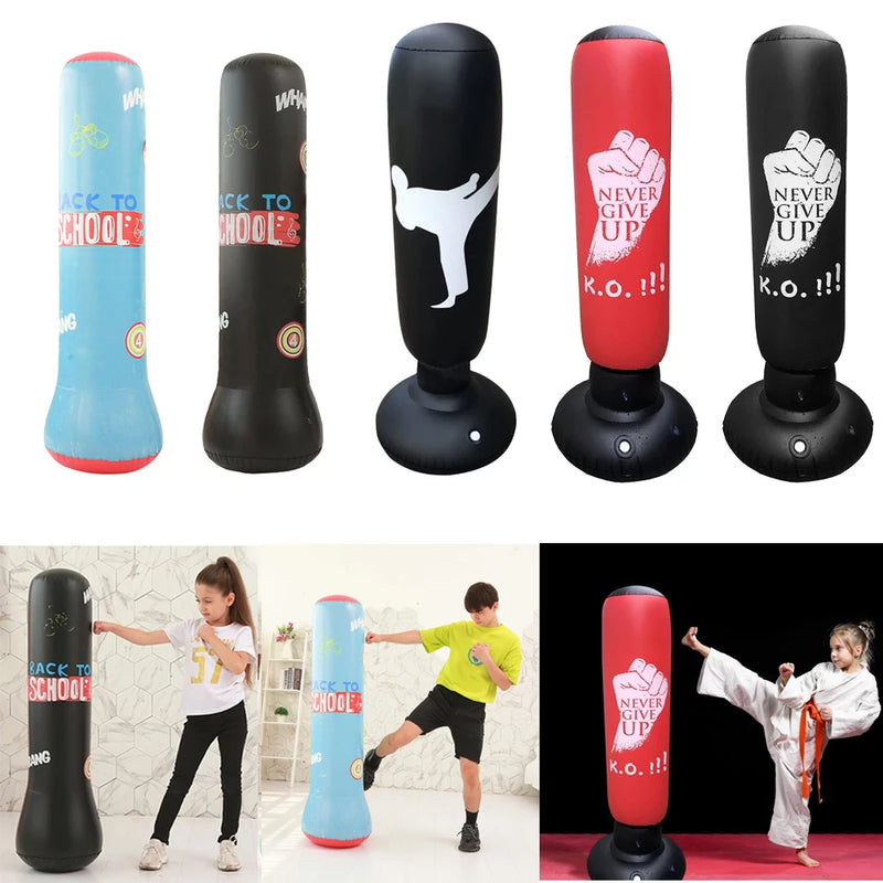 1.2/1.6M Inflatable Boxing Punching Bag for Adult Children Boxing Equipment Sandbag BoxingTraining Column Target Stress Relief