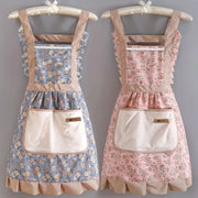 The Canvas Story | Women's Waterproof Canvas Kitchen Apron with Floral Print (2-Pack)