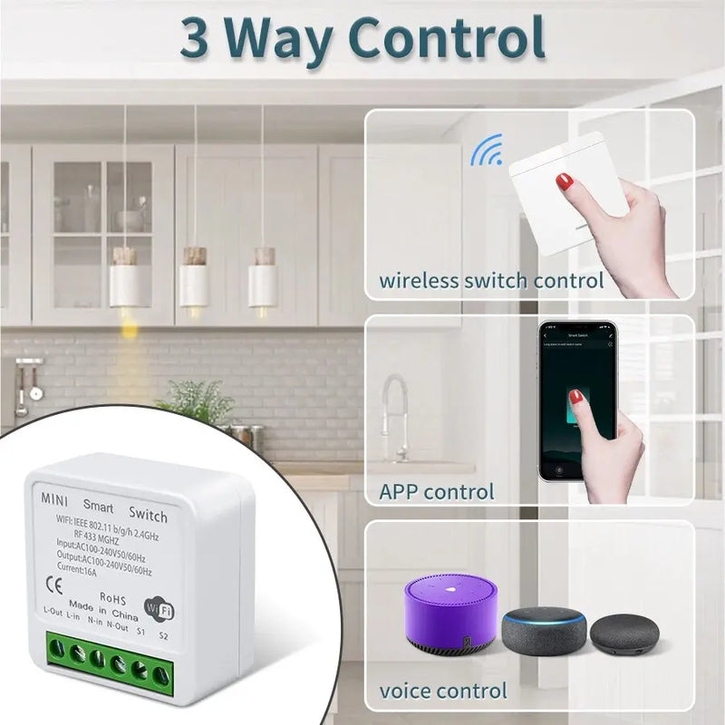 Tuya WiFi Smart with Gang Switch For Lighting RF433MHz Wireless Switch Smart Life APP Voice Control Work With Alice Alexa Google