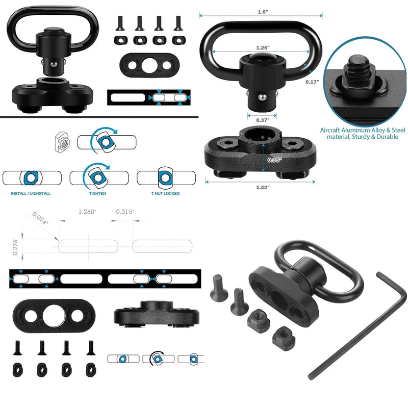 Two Point Sling with QD Sling Design, Quick Adjust Feature, and QD Sling Swivel for Shotgun Sling Compatibility