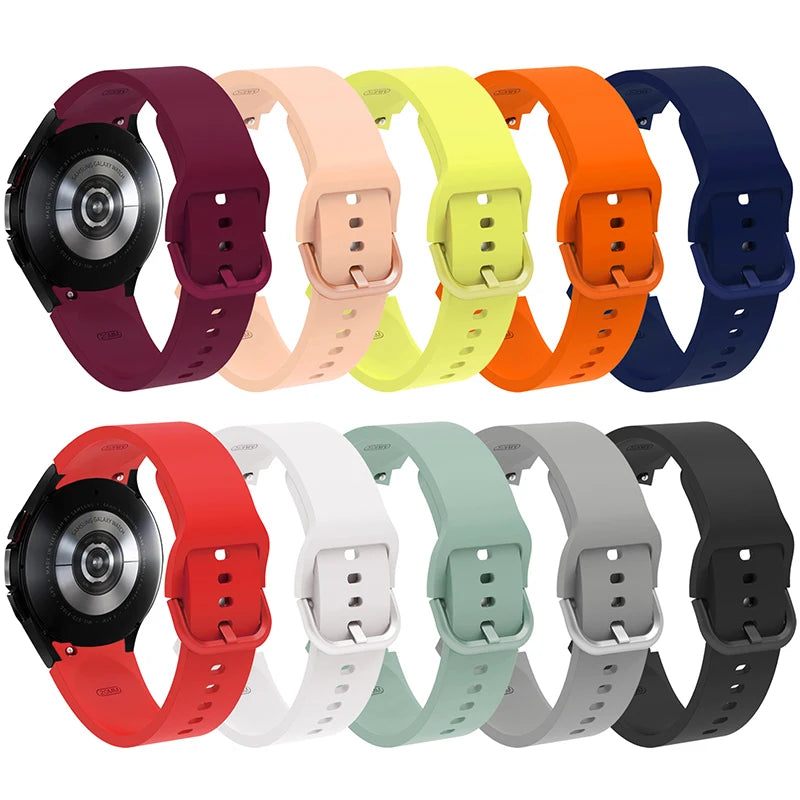 20mm Silicone Strap For Samsung Galaxy Watch 6/5/4 40mm/44mm Original Bracelet For Galaxy Watch 6 Classic 47mm43mm Correa