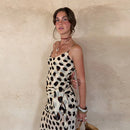 The Riviera | Polka-Dot Scarf-Sling Beach Maxi Dress