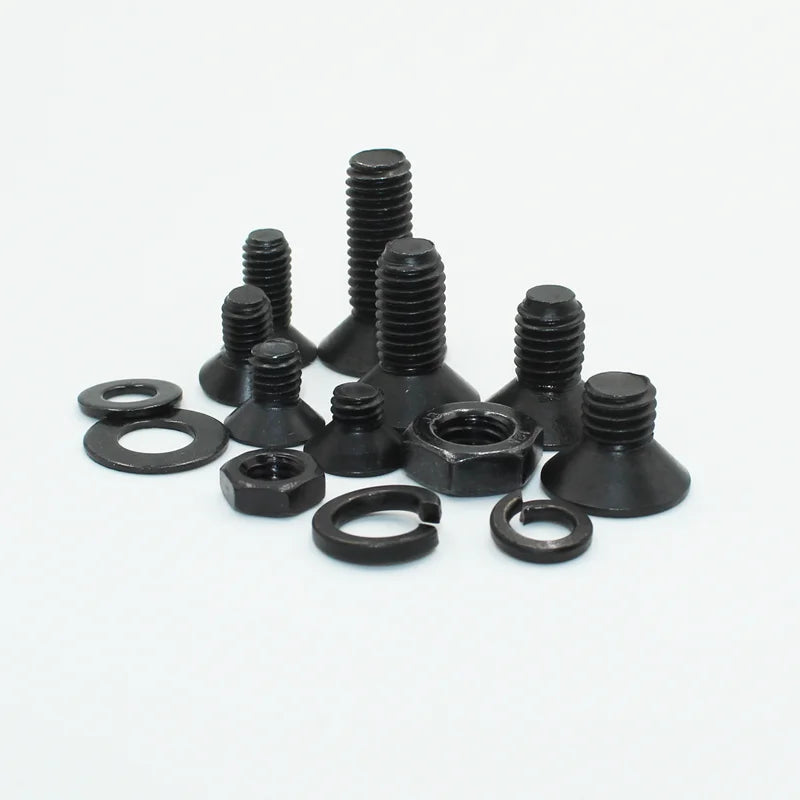 3045p Black Flat Head Socket Cap Screw Countersunk Bolts Nuts Washers Kit M2 M2.5 M3 M4 M5 M6 M8 10.9 Grade Alloy Steel DIN 7991