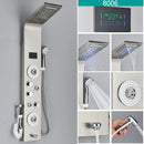 LED-Duschsystem Bad Duschsäule Schwarz Regenfalldusche Duschpaneel Bidetarmatur mit Handbrause Massagedüsen Auslauf