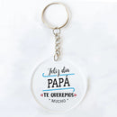 Funny Spanish Printed Key Keychain Transparent Circle Key Chain Acrylic Keyring Festive Birthday Father's Day Best Gift for Dad
