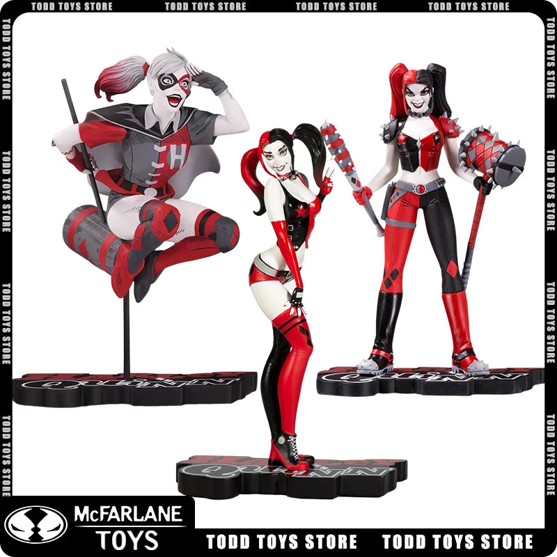 McFarland Toys Harley Quinn Red White & Black DC Direct Limited Edition 1:10th Scale Statue 7-inch figurine Collectible artwork