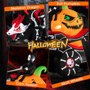 9 FT Long Halloween Inflatable Decoration Grim Reaper Driving Pumpkin Carriage