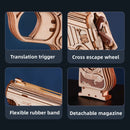 Robotime Rokr Mini Gun Toys 3D Wooden Puzzle Rubber Band Guns Toy for Adults Teens Funny Building Block Sets Easy Assembly LQ502