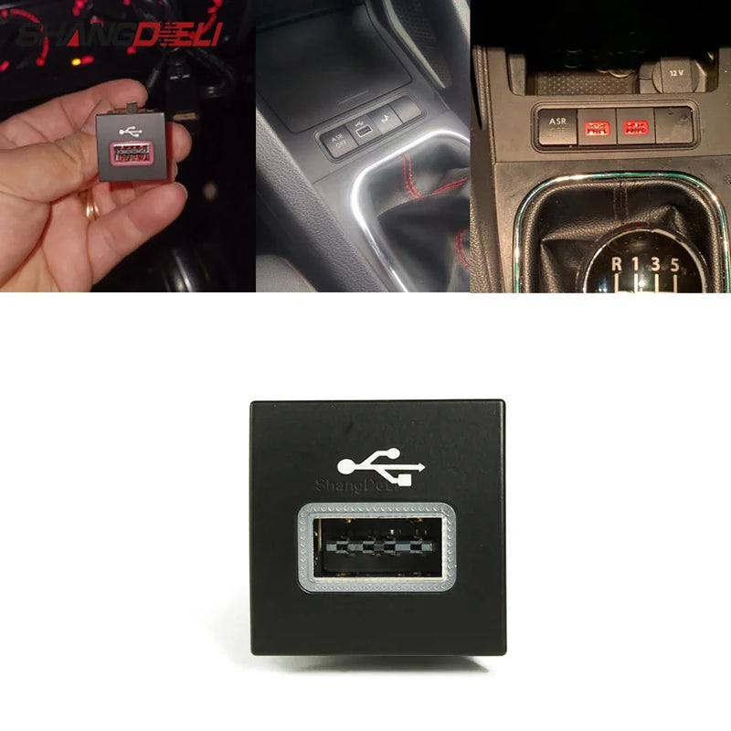 Car USB Input Adapter Audio Radio u-disk flash Socket Interface Cable for Volkswagen Golf 6 Jetta MK5 Caddy EOS Scirocco