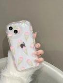Handyhülle für Samsung S22 Ultra S24 S23 Plus S21 S20 FE M54 A35 A05 A15 A04 A04E A14 A24 A34 A54 Tulpen-Griffhalter Wellen-Cover