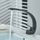 Black Bathroom Basin Faucet Deck Mount Black Chrome Washing Basin Mixer Water Taps Creative Hot Cold Water Crane Mixers