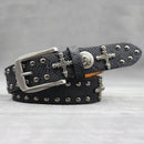 Rivet PU  Leather men's belt Fashion alloy belts Buckle luxury brand jeans belts for men business belt female belt