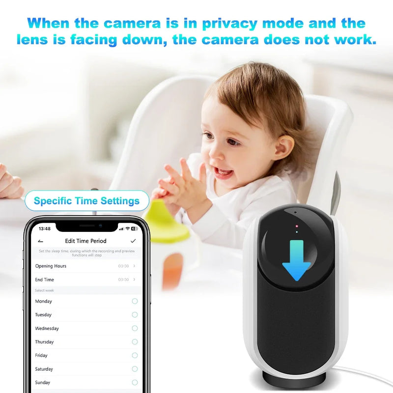 CloudEdge APP 3MP WiFi Indoor Wireless Motion Tracking Private Mode Security ONVIF CCTV Surveillance PTZ IP Camera Alexa Google