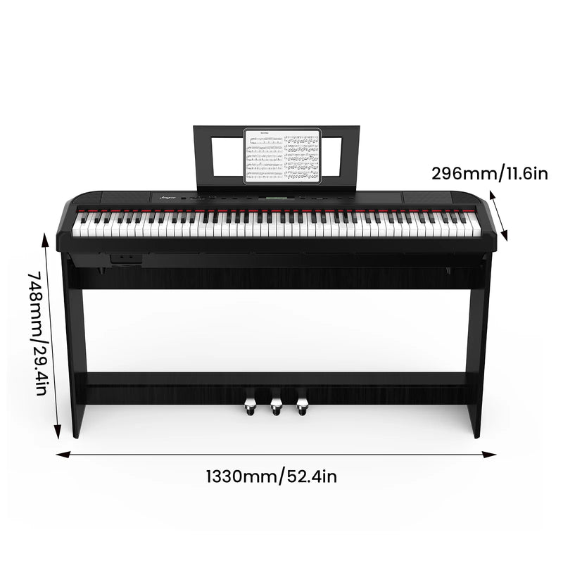 88 Key Weighted Hammer Keyborad Piano, Portable Electric Keyboard Piano For Beginner Adults With Sustain Pedal,Built in Speakers