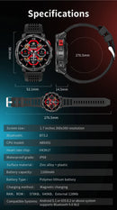 2026 New T-REX3 Outdoor Smart Watch Men 1100mAh Large Battery Bluetooth Call Compass 1.7-inch LED Flashlight Waterproof Watches
