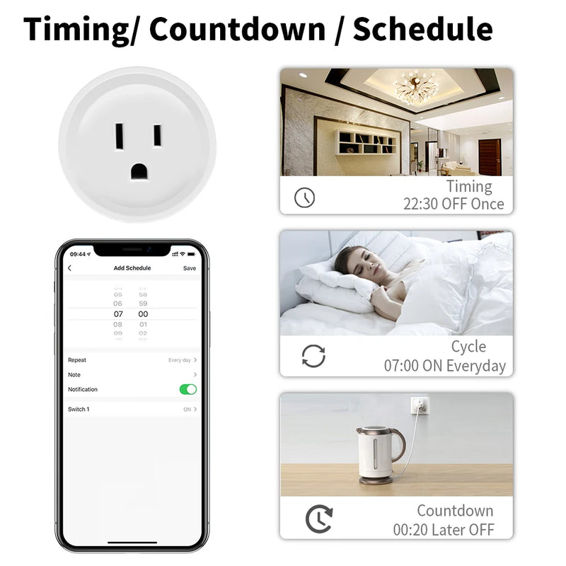 US Mexico Peru WiFi TUYA Zigbee Smart Plug Socket Power Monitor Outlet Home Appliances Smart Living Works With Alexa Google Home